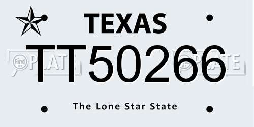 TT50266 Texas License Plate