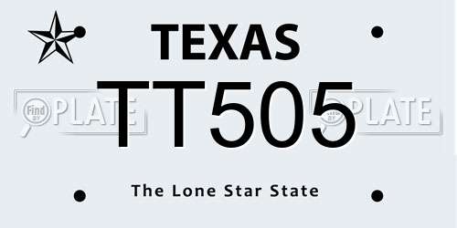 TT505 Texas License Plate