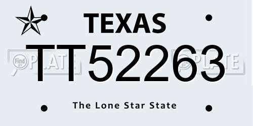 TT52263 Texas License Plate
