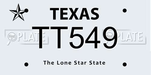 TT549 Texas License Plate