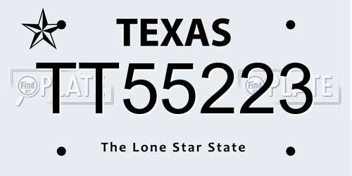 TT55223 Texas License Plate