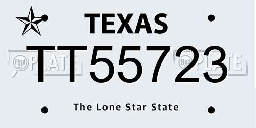 TT55723 Texas License Plate