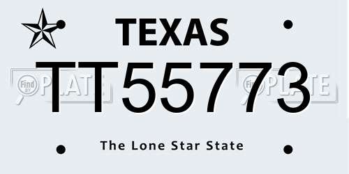 TT55773 Texas License Plate