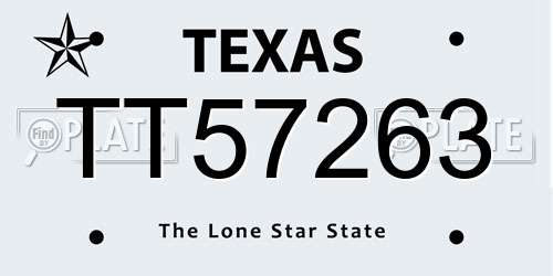 TT57263 Texas License Plate
