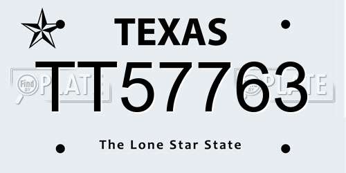 TT57763 Texas License Plate