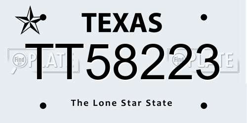 TT58223 Texas License Plate