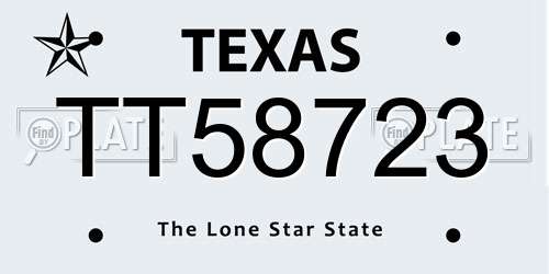 TT58723 Texas License Plate
