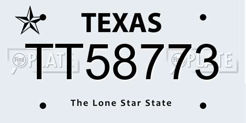TT58773 Texas License Plate