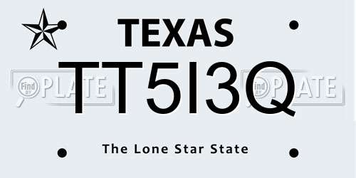 TT5I3Q Texas License Plate