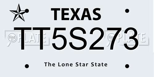 TT5S273 Texas License Plate