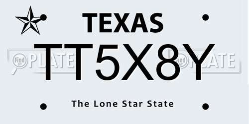 TT5X8Y Texas License Plate