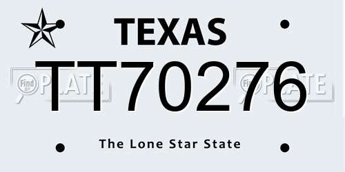 TT70276 Texas License Plate