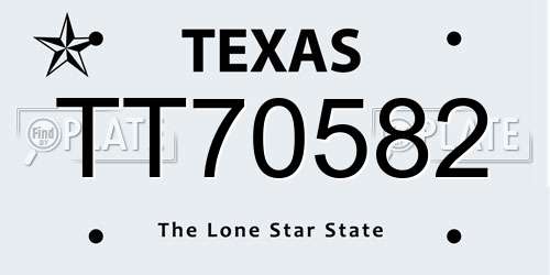 TT70582 Texas License Plate