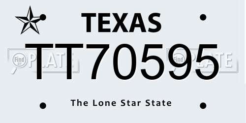TT70595 Texas License Plate