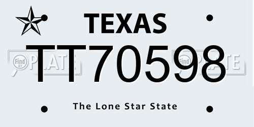 TT70598 Texas License Plate