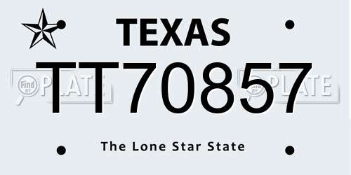 TT70857 Texas License Plate