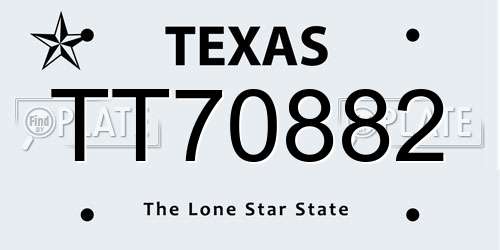 TT70882 Texas License Plate