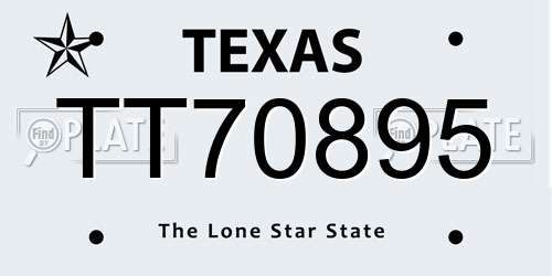 TT70895 Texas License Plate