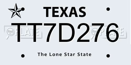 TT7D276 Texas License Plate