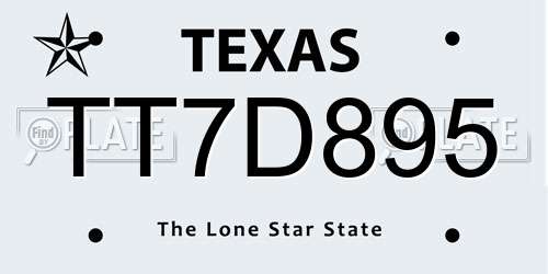 TT7D895 Texas License Plate