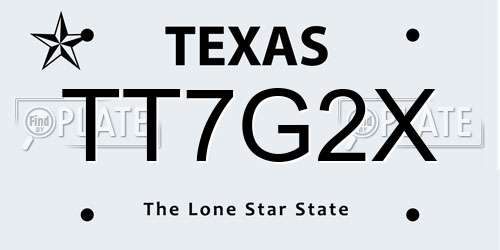 TT7G2X Texas License Plate
