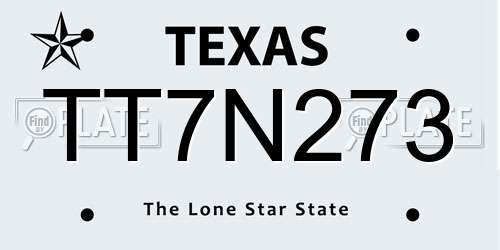 TT7N273 Texas License Plate