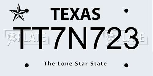 TT7N723 Texas License Plate