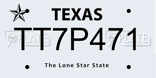 TT7P471 Texas License Plate