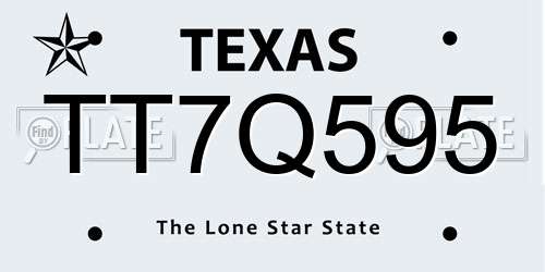 TT7Q595 Texas License Plate