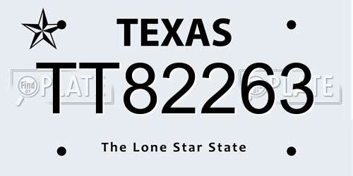 TT82263 Texas License Plate