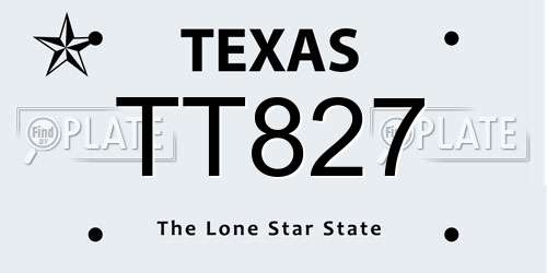 TT827 Texas License Plate