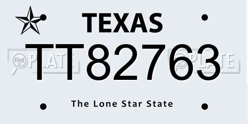 TT82763 Texas License Plate