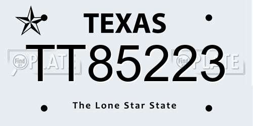 TT85223 Texas License Plate