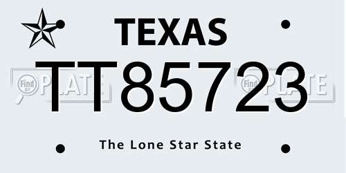 TT85723 Texas License Plate