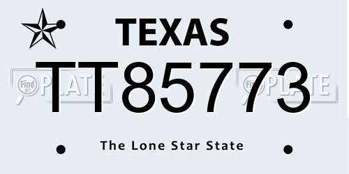 TT85773 Texas License Plate