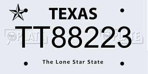 TT88223 Texas License Plate