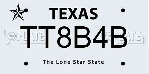 TT8B4B Texas License Plate