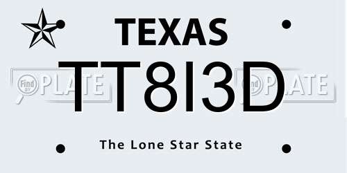 TT8I3D Texas License Plate
