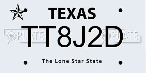 TT8J2D Texas License Plate