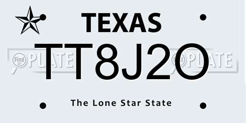 TT8J2O Texas License Plate