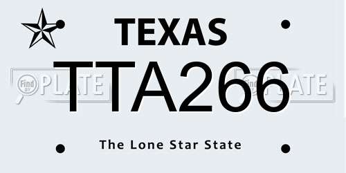 TTA266 Texas License Plate