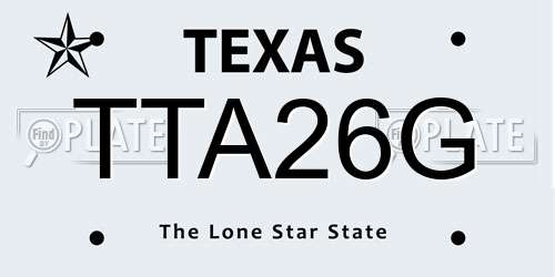 TTA26G Texas License Plate