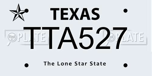 TTA527 Texas License Plate