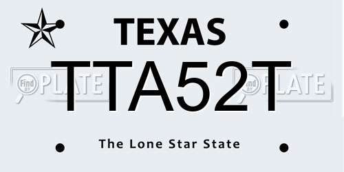TTA52T Texas License Plate