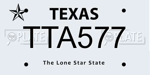 TTA577 Texas License Plate