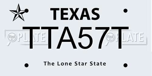 TTA57T Texas License Plate