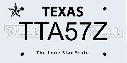 TTA57Z Texas License Plate