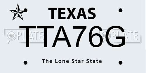 TTA76G Texas License Plate