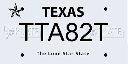 TTA82T Texas License Plate