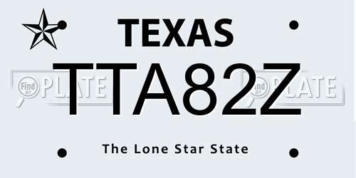 TTA82Z Texas License Plate